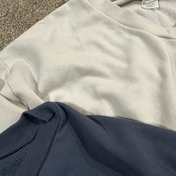 Navy and Cream cropped Sweatshirts - Picture 9 of 10